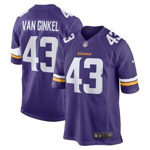 Minnesota Vikings Andrew Van Ginkel Nike Purple Team Game Jersey NWOT Medium